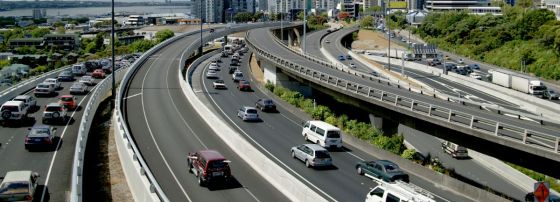 Driving in Auckland traffic